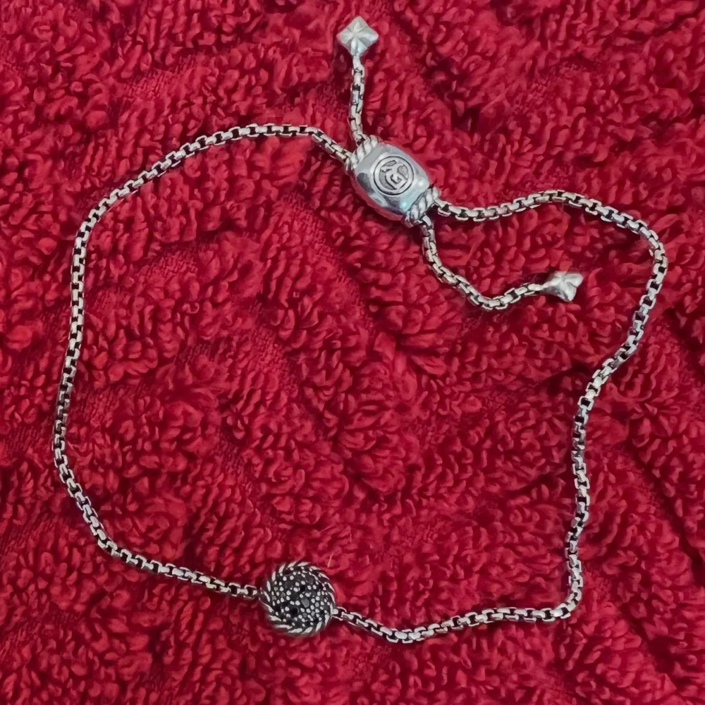 David Yurman Châtelaine Pave Black Diamond & Silver Bracelet. Very hard to find! - Picture 3 of 13